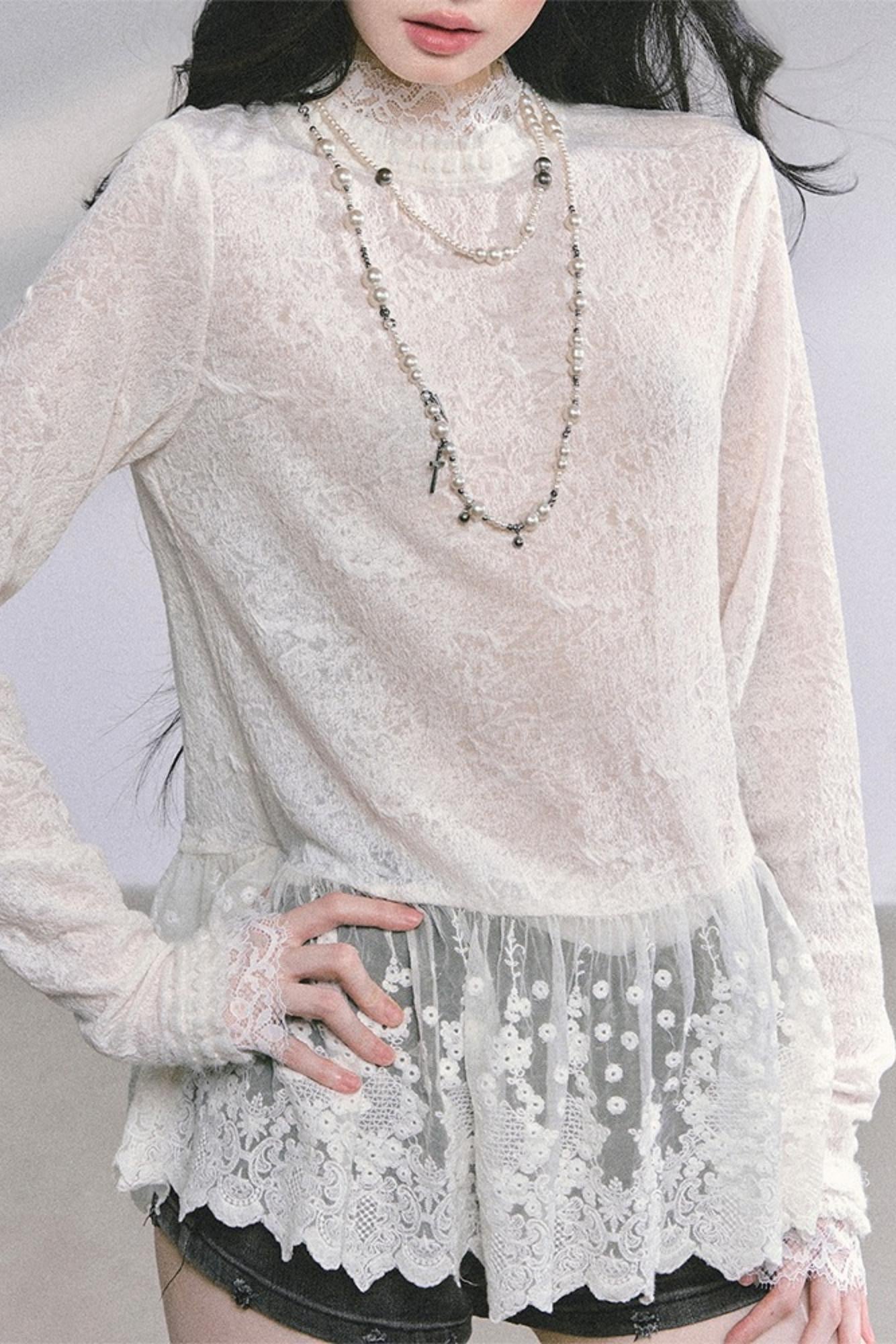 Pure Hollow Lace Top