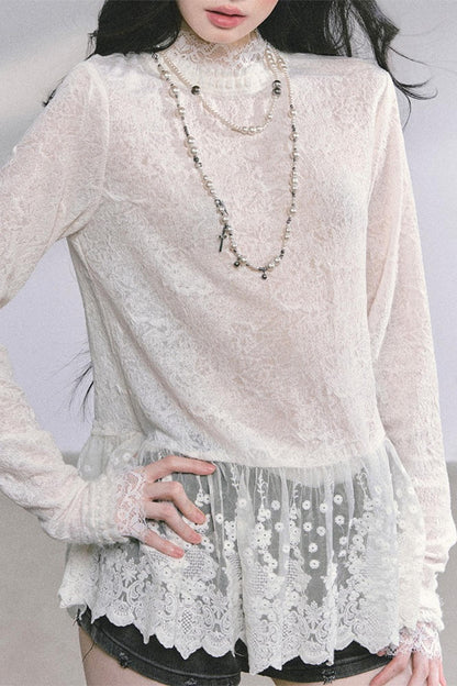 Pure Hollow Lace Top