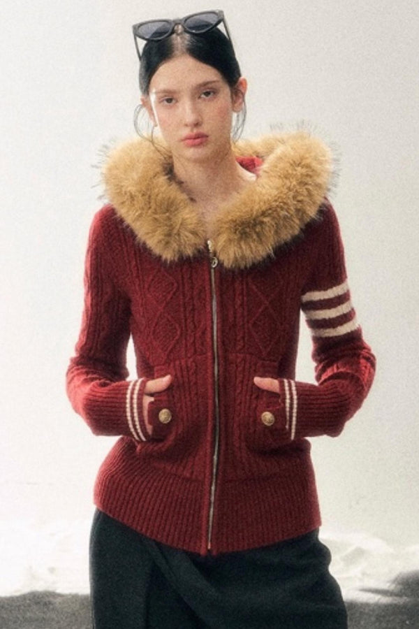Winter Hooded Knit Sweater