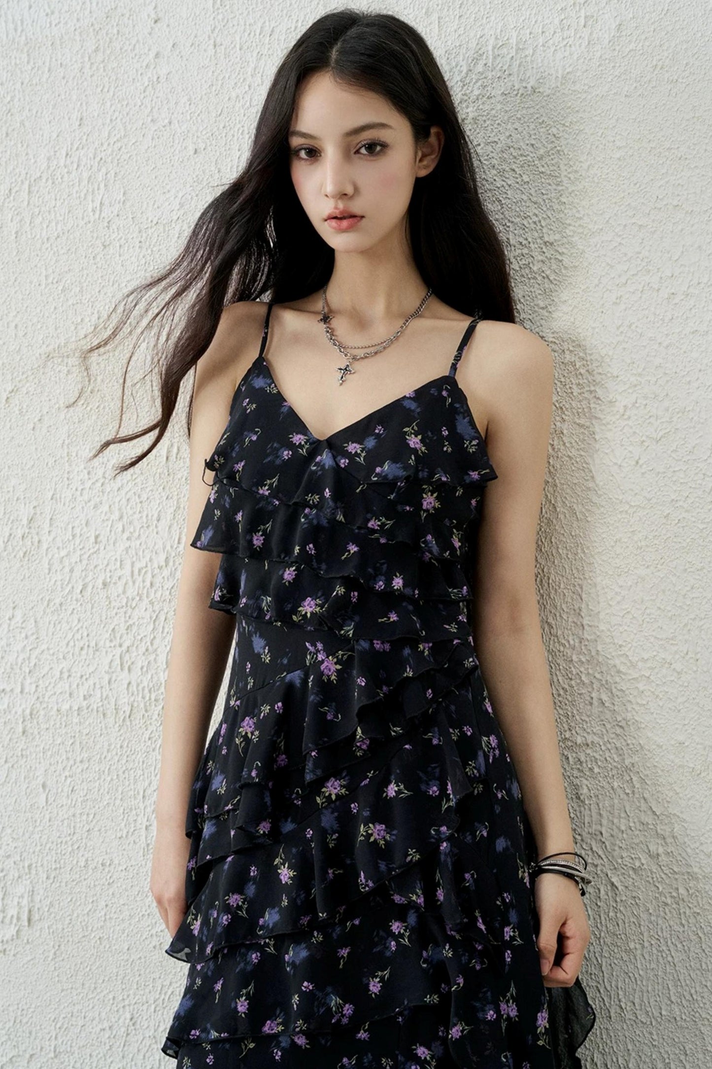 Black and Purple Floral Dress