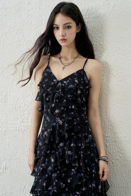 Black and Purple Floral Dress