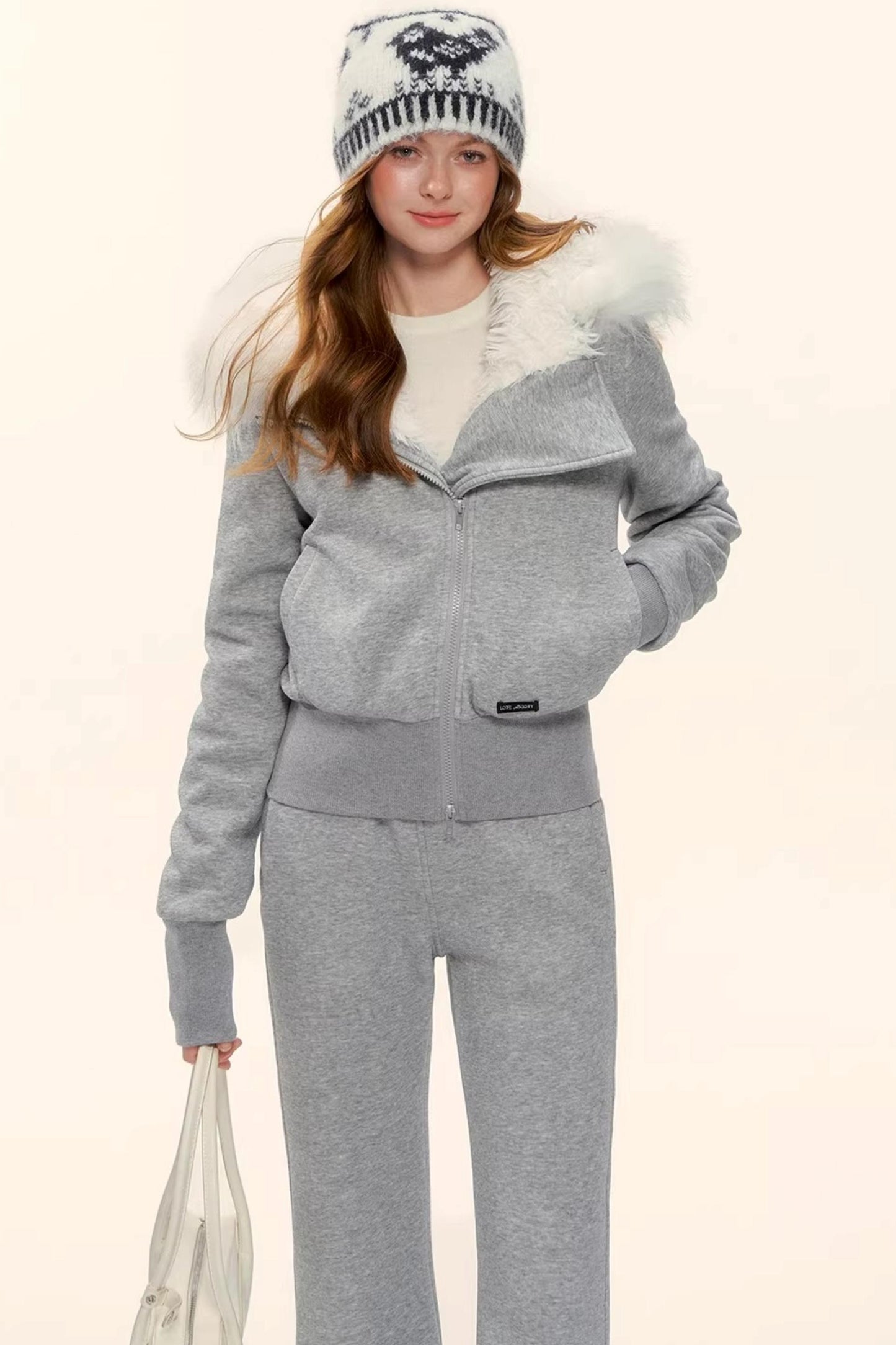 Retro Fleece-Lined Hooded Jacket Set-Up