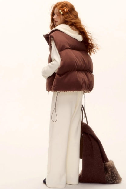 Reversible Plaid Lace Vest