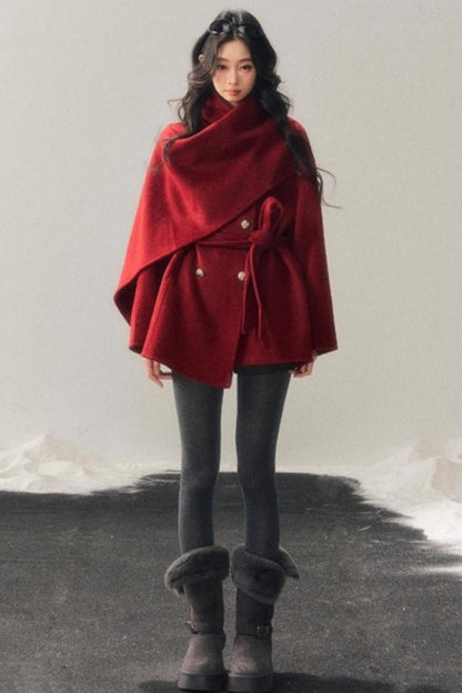 Winter Plaid Wool Coat