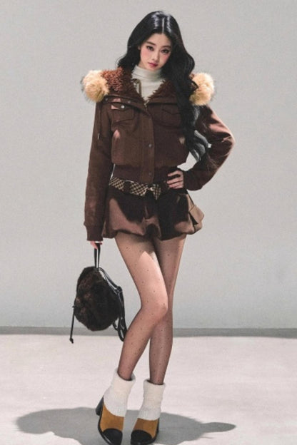 Hooded Faux Fur Winter Coat