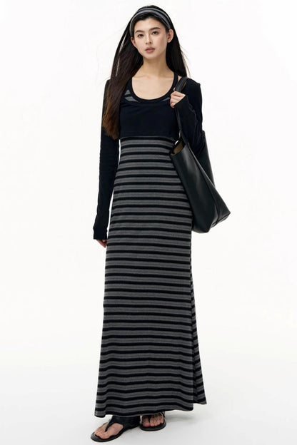 Autumn Striped Camisole Dress