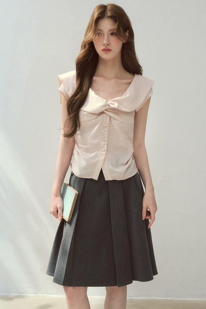 Mist Pink Lyocell Vintage Blouse