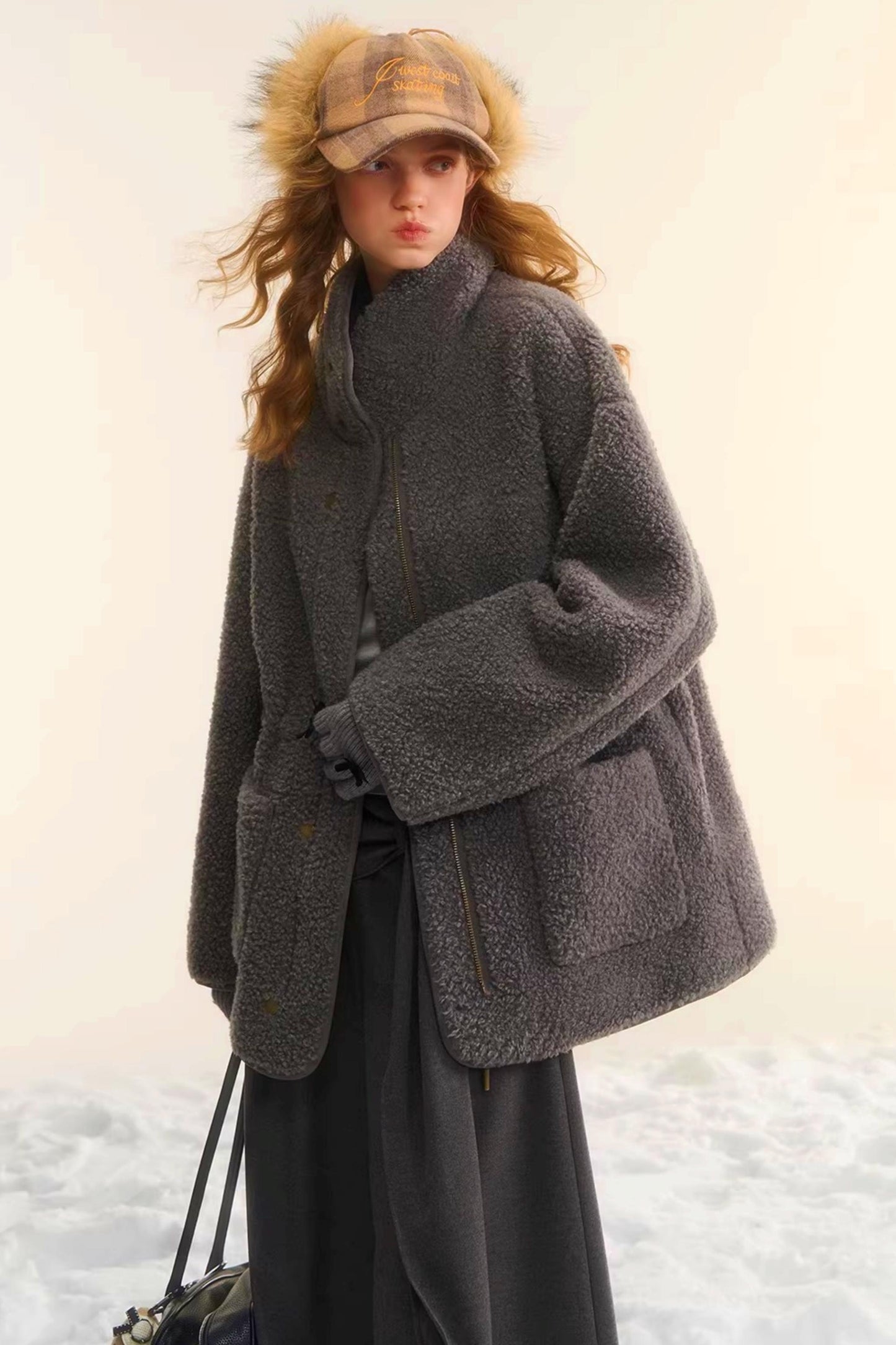 Reversible Lamb Wool Biker Jacket