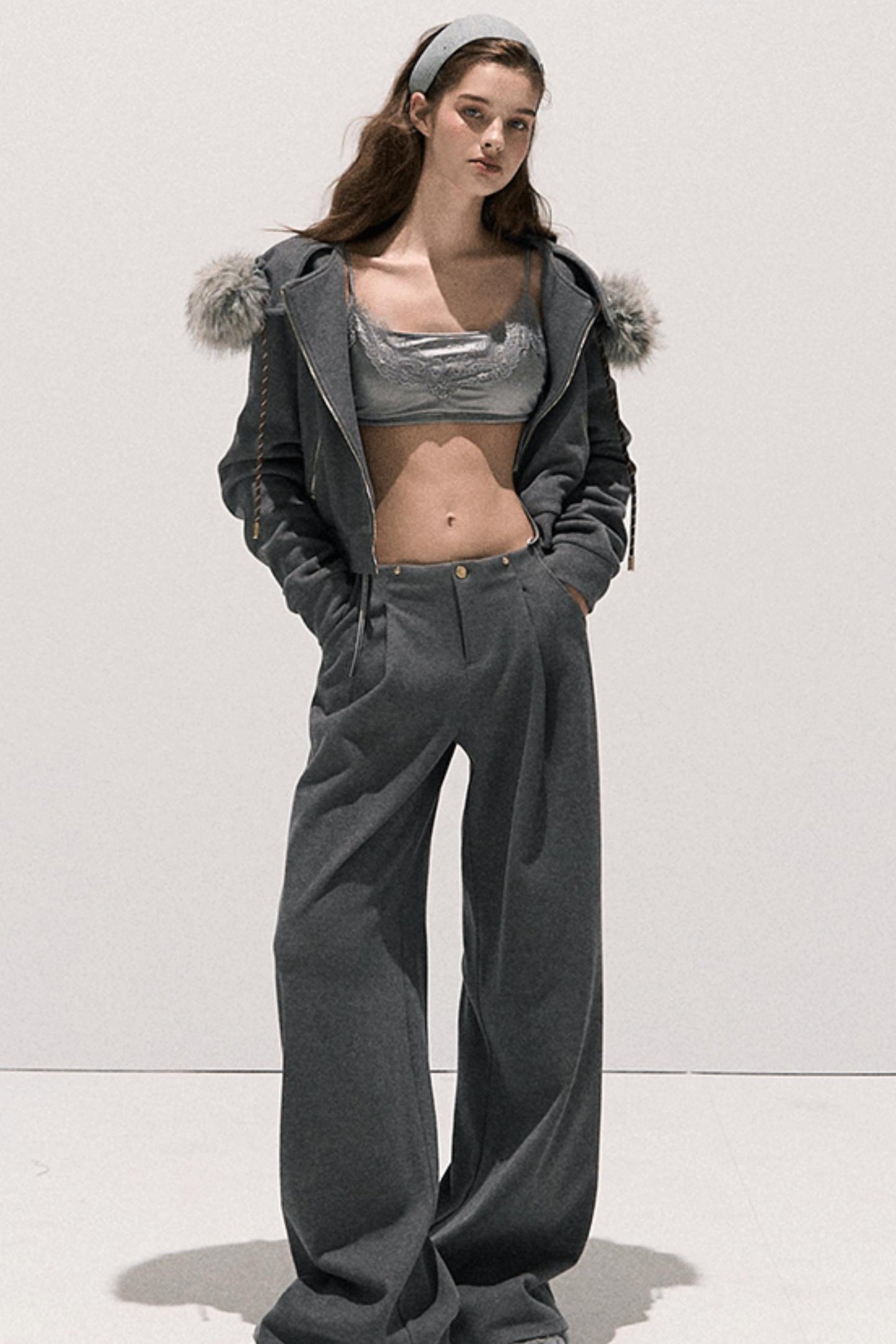 Basic Wool High-Waisted Wide-Leg Trousers