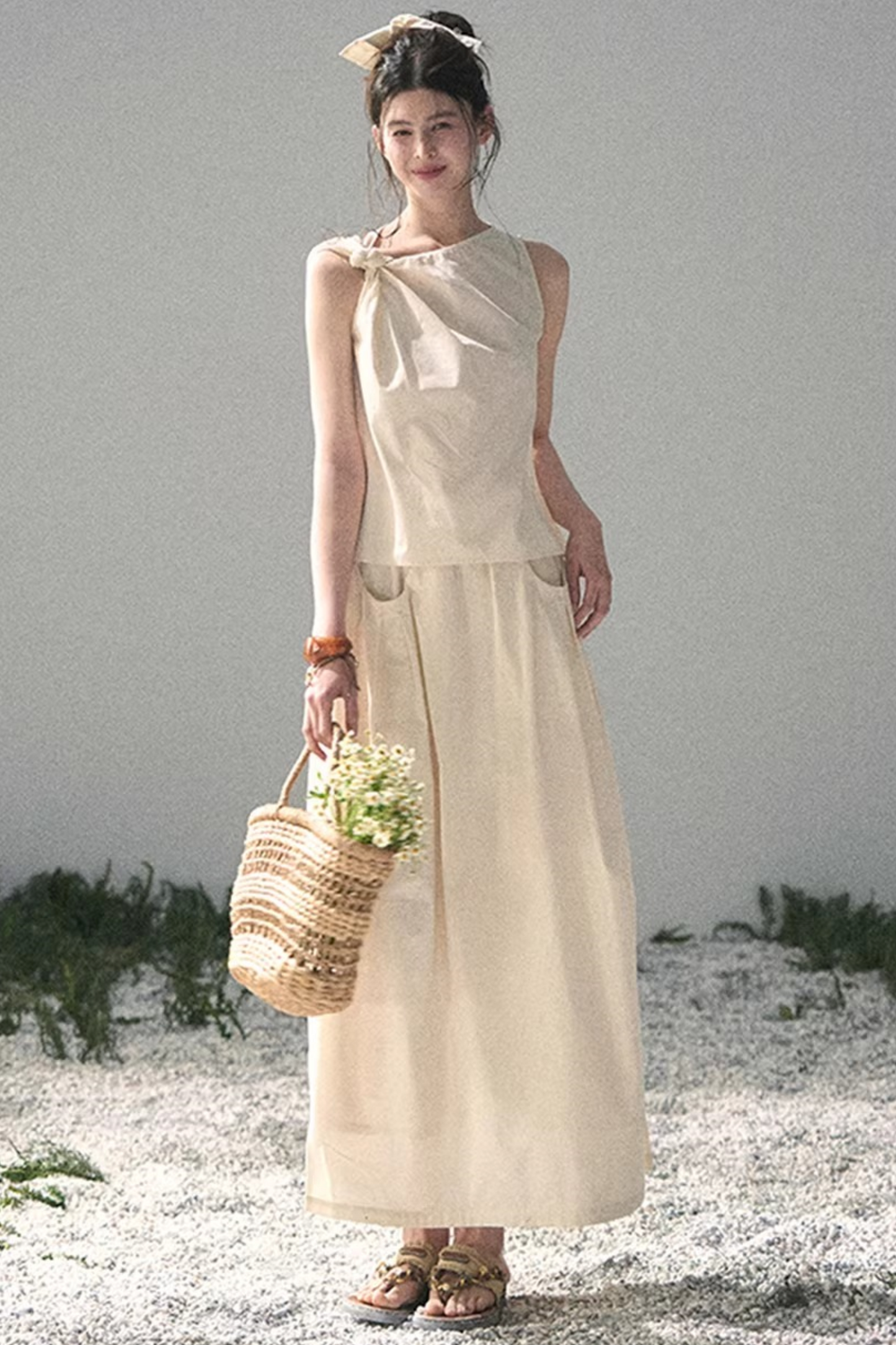 White Pleated Summer Set-Up