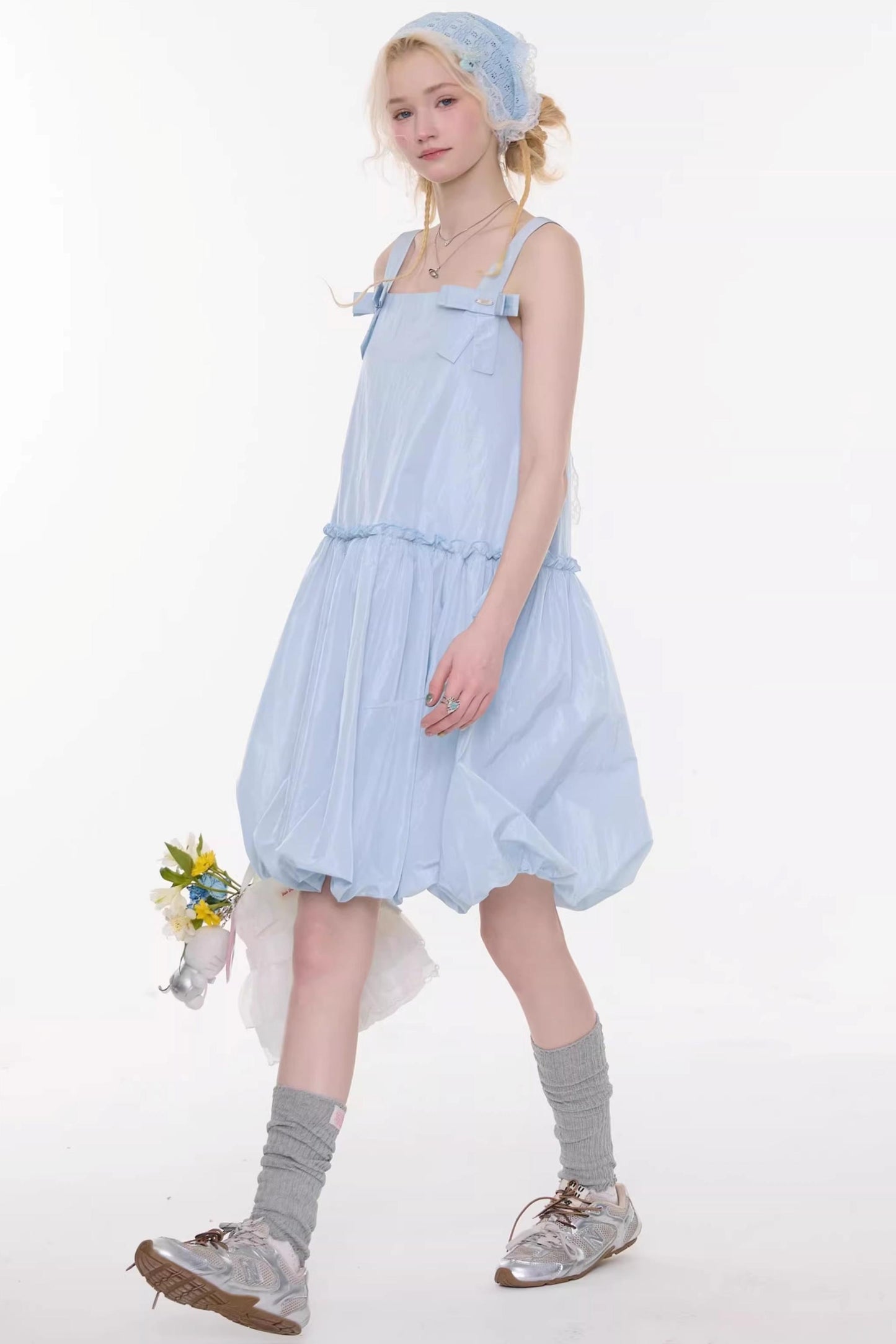 Summer Blue Bow-Tie Dress