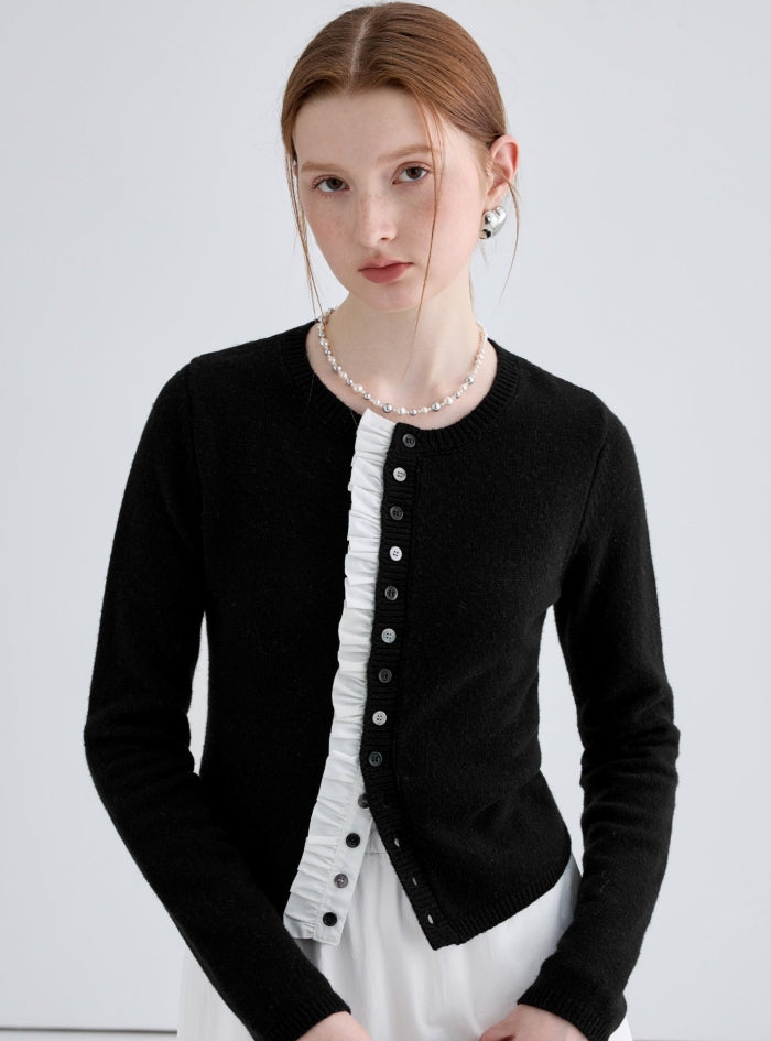 Black Lace Knitted Tops