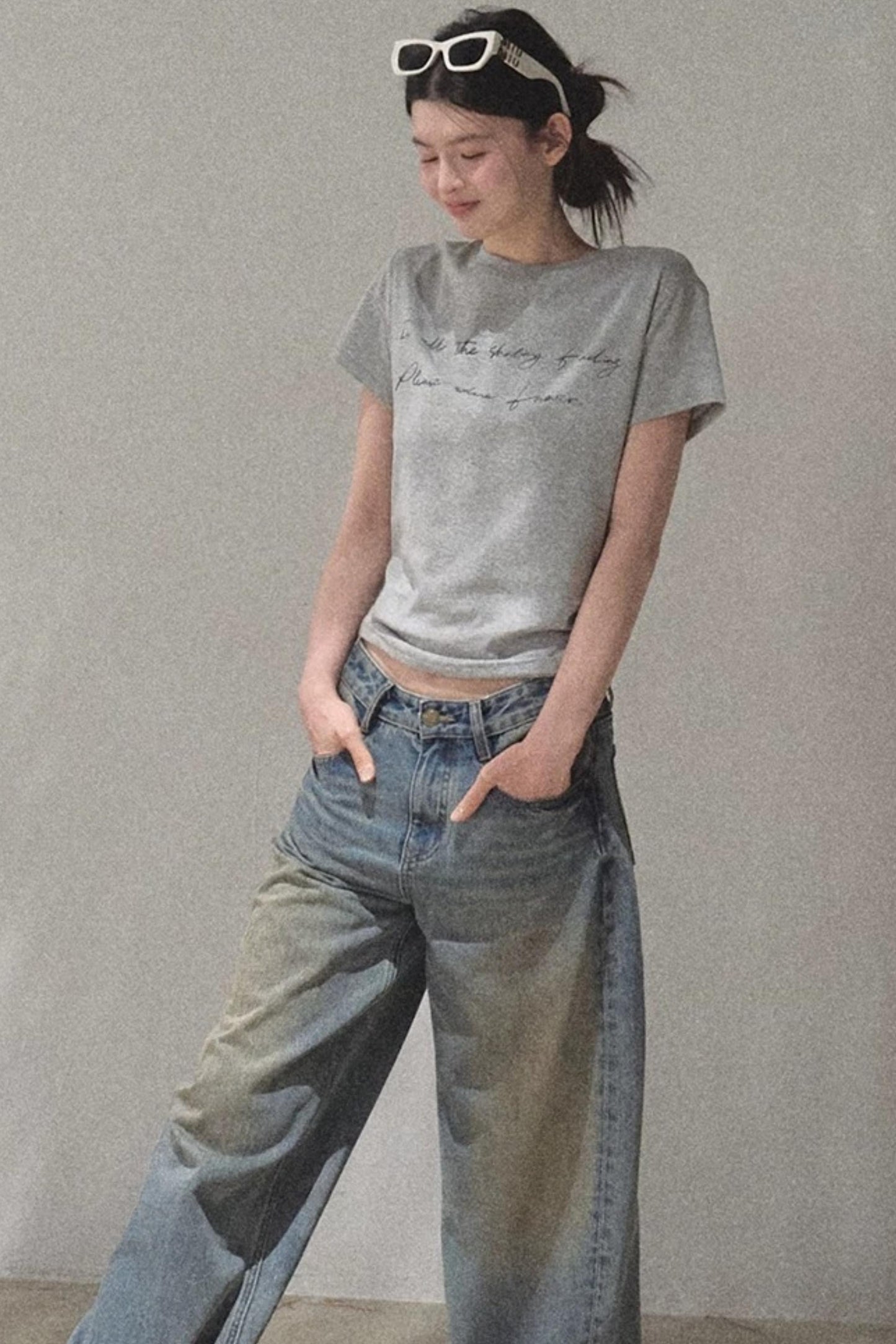 Vintage Hand-Painted Jeans Set
