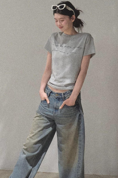 Vintage Hand-Painted Jeans Set