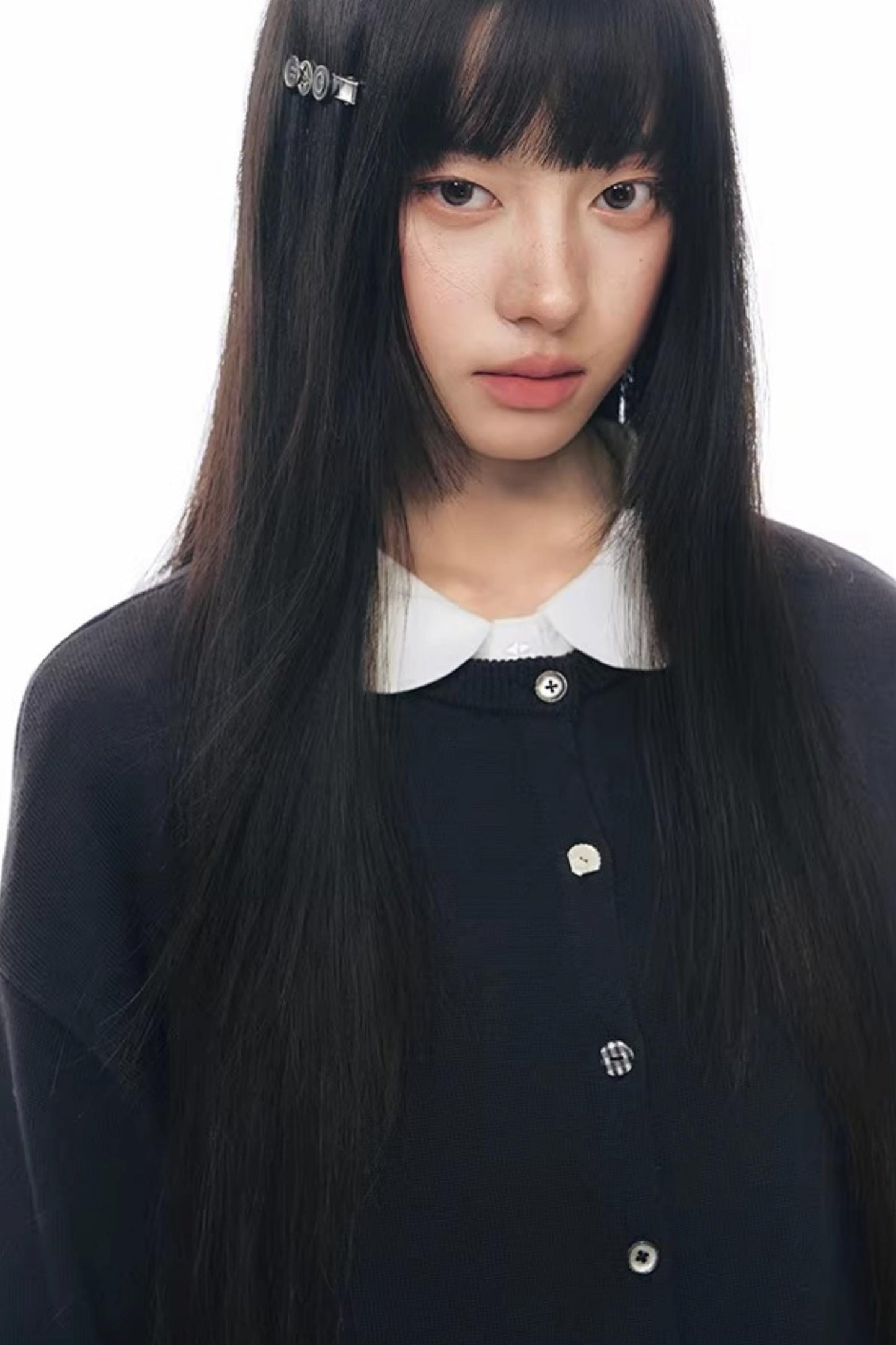 Elastic Knit Button Cardigan