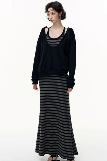 Autumn Striped Camisole Dress