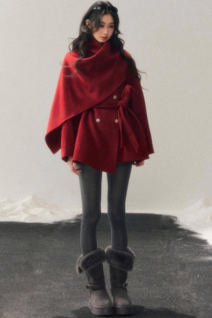 Winter Plaid Wool Coat