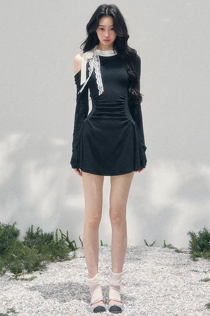 Entwined Warmth Waist-Cinching Dress