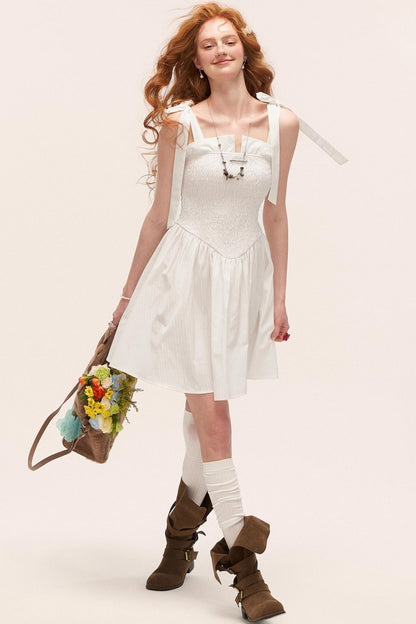 French Striped Bow Sundress