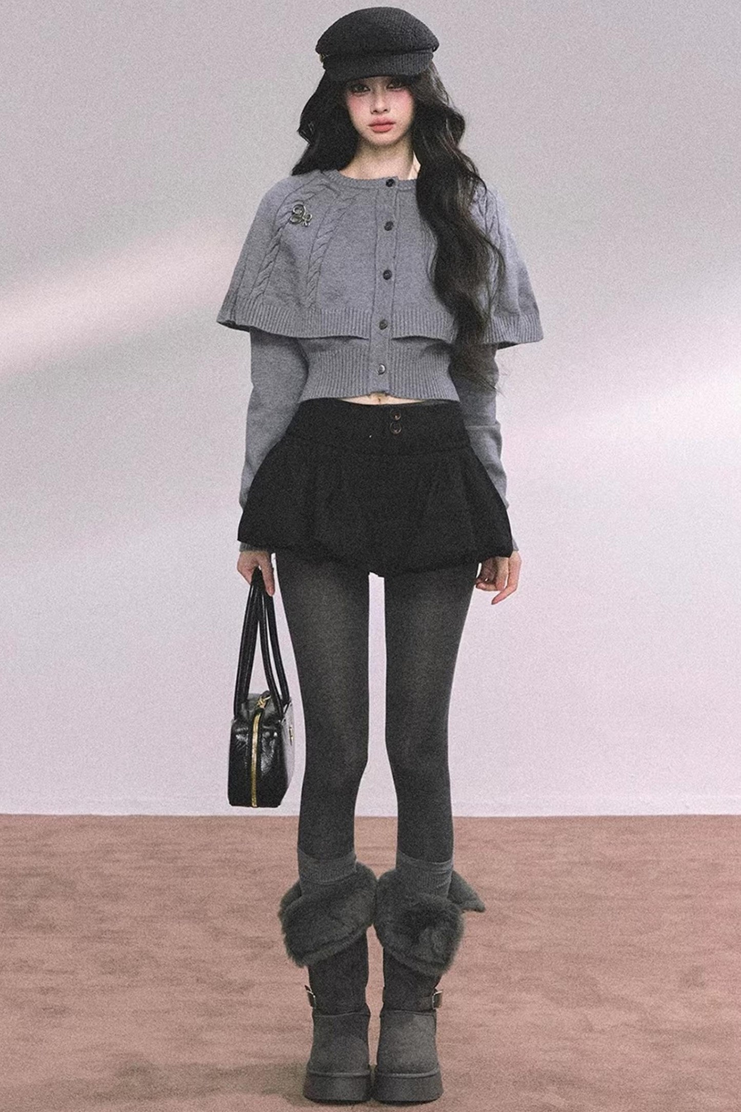 Cable Knit Cape Sweater