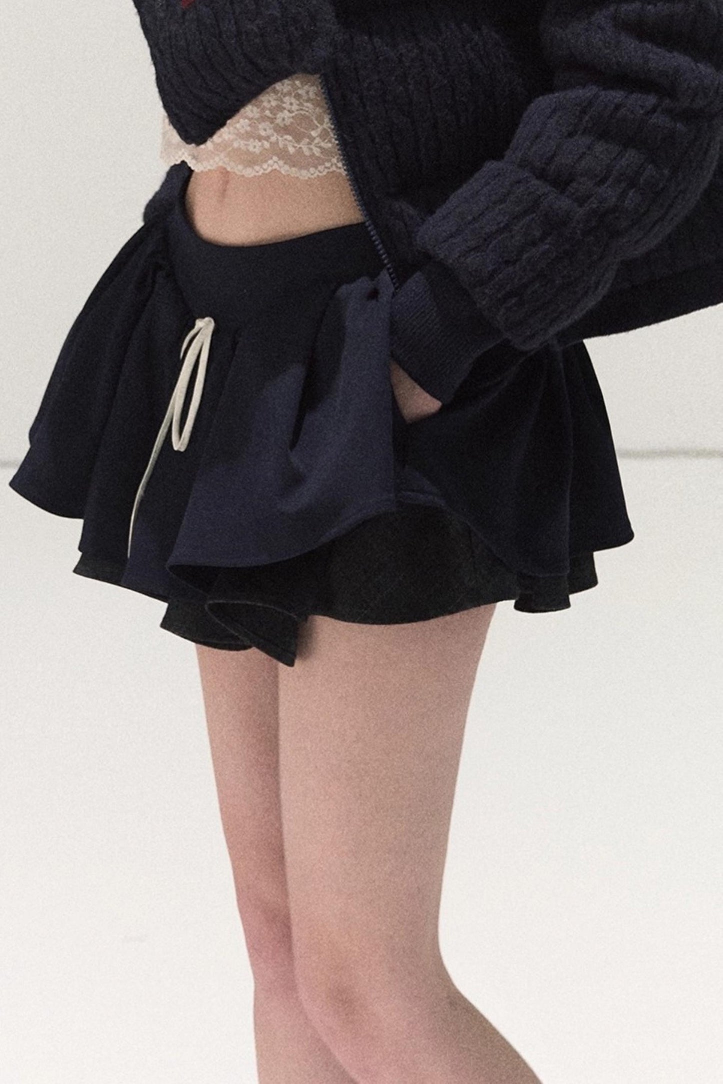 Plaid Color-Blocked A-Line Skirt