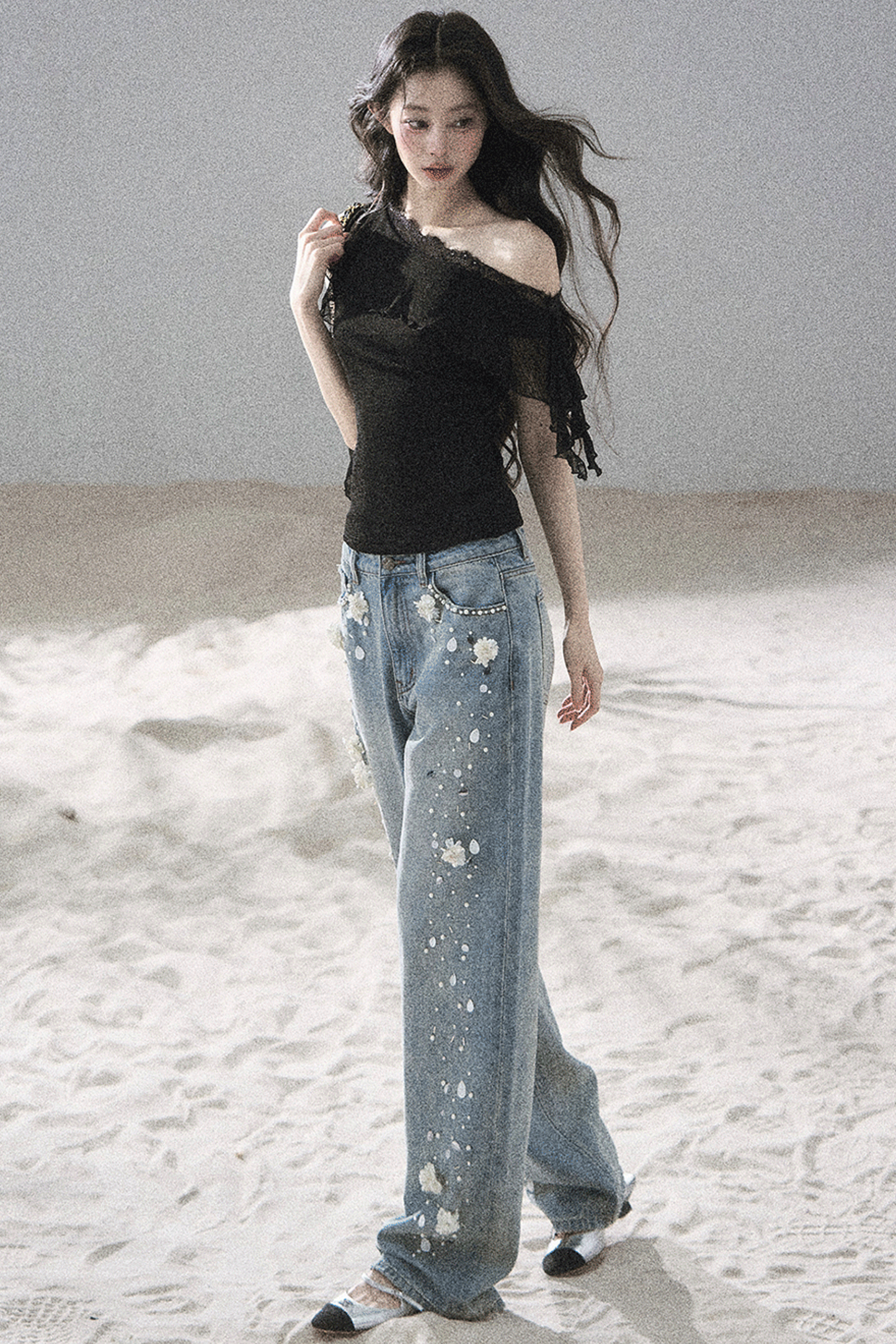 Before the Sunset Lace Off-Shoulder Top