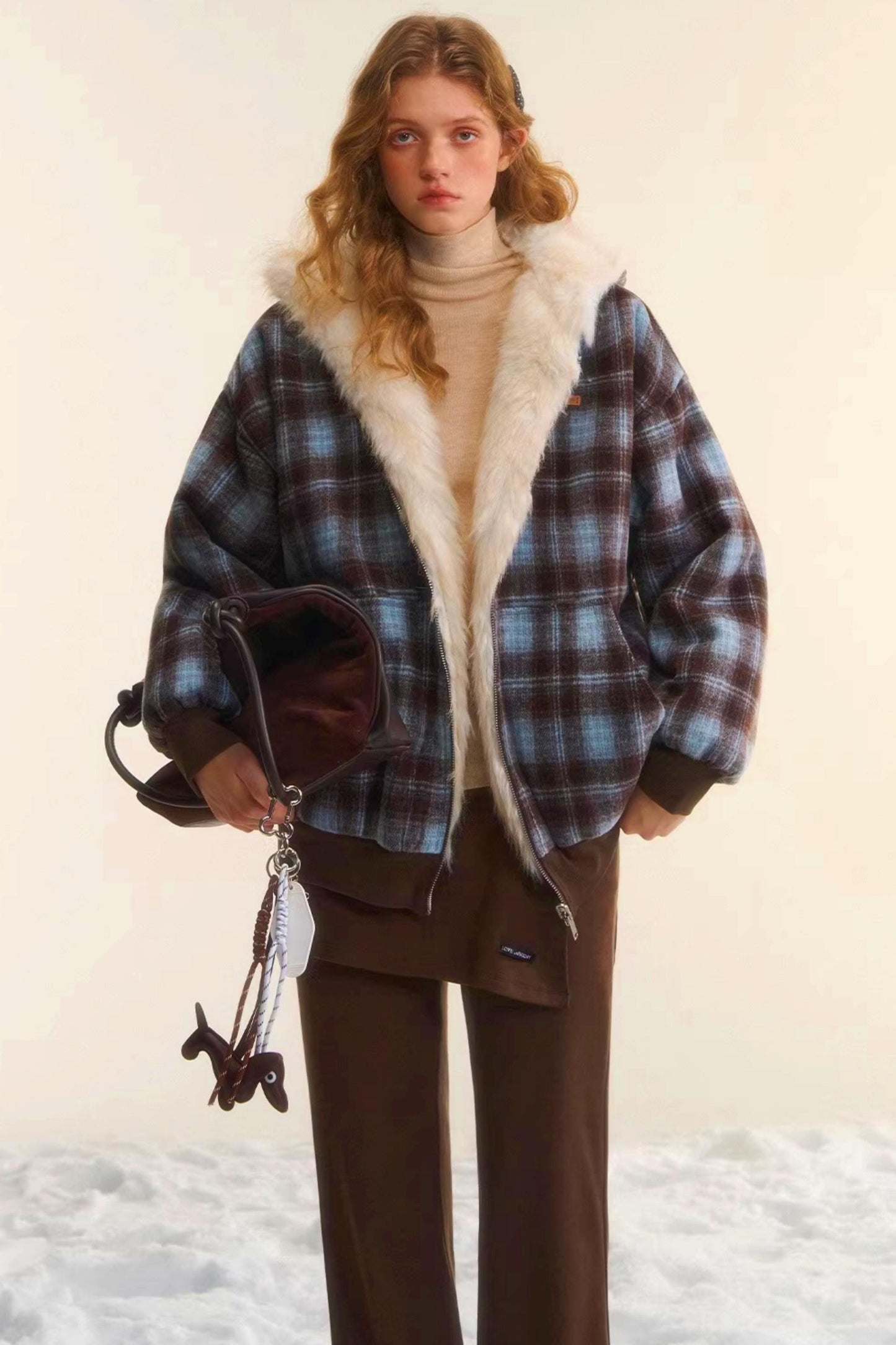 First Snow Plaid Reversible Coat