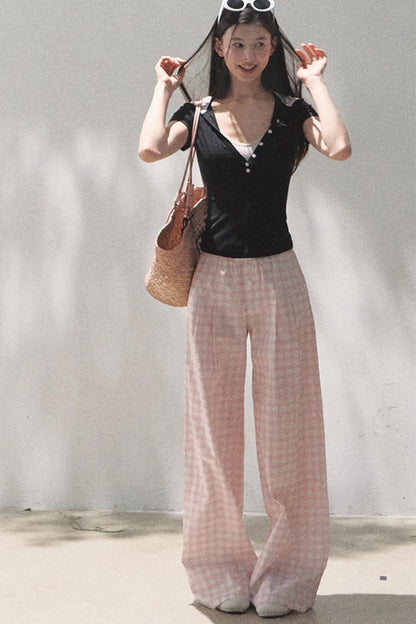 Wide-Leg Tencel Hemp Pants Set-Up