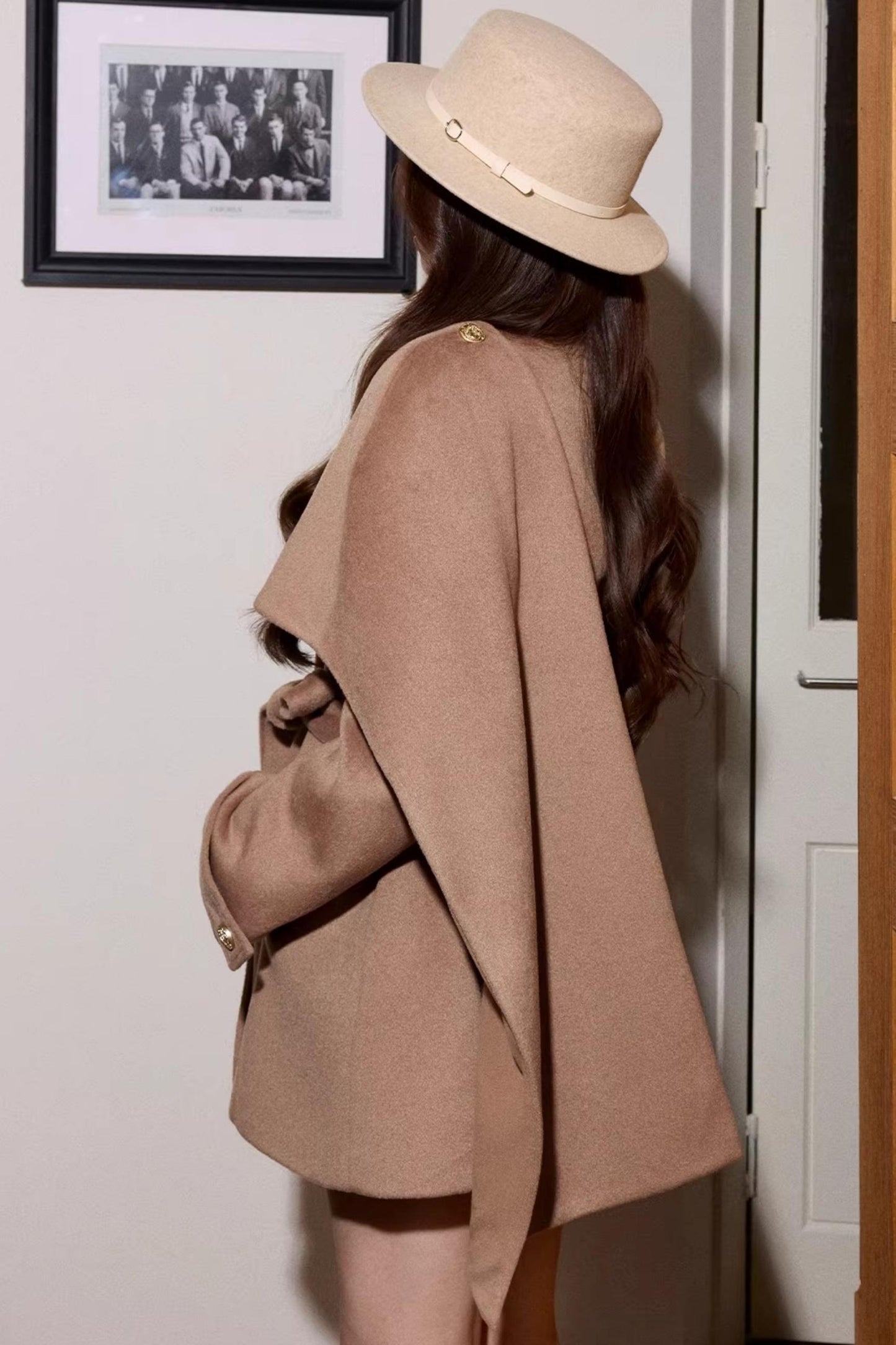 Two-Tone Woolen Quilted Coat