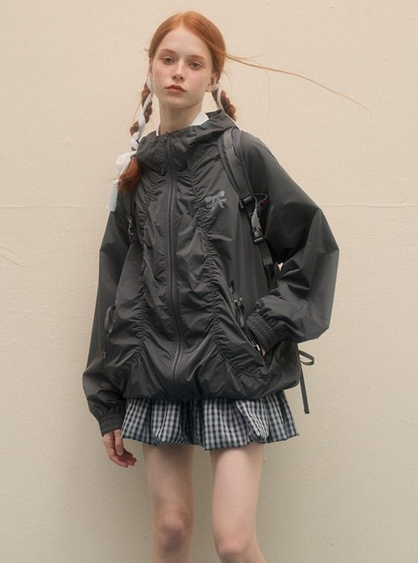 Hooded Zipper Long Sleeve Jacket