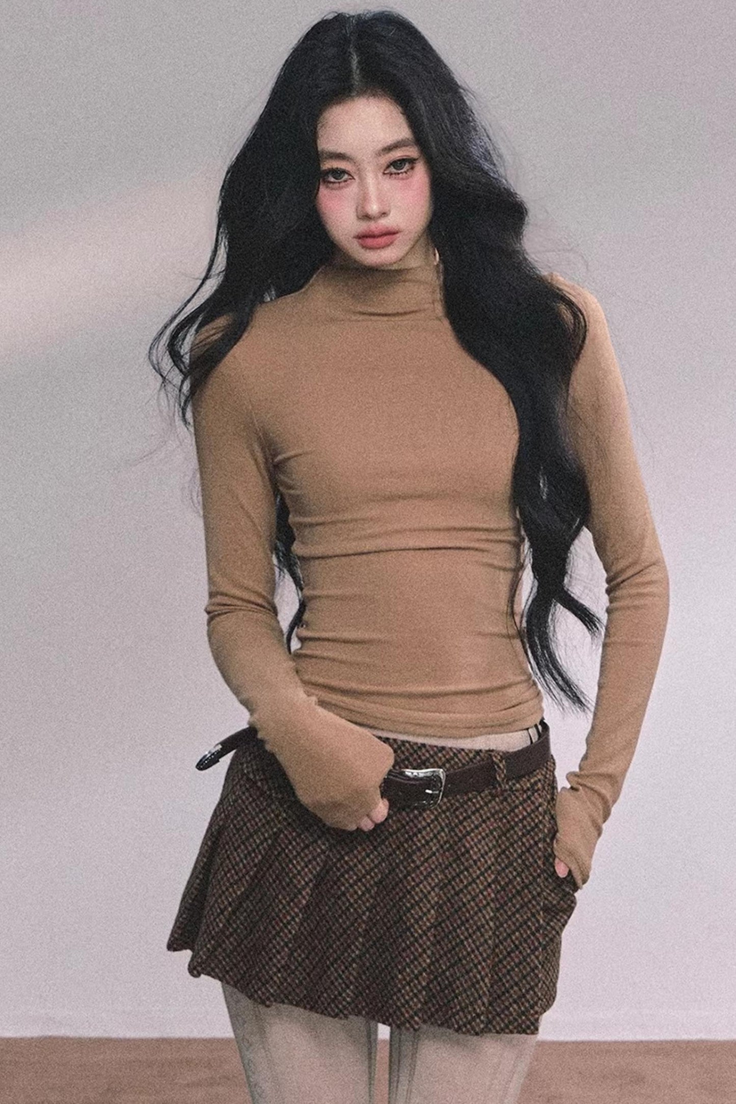 Maple Leaf Knit Sweater Cape Set-Up