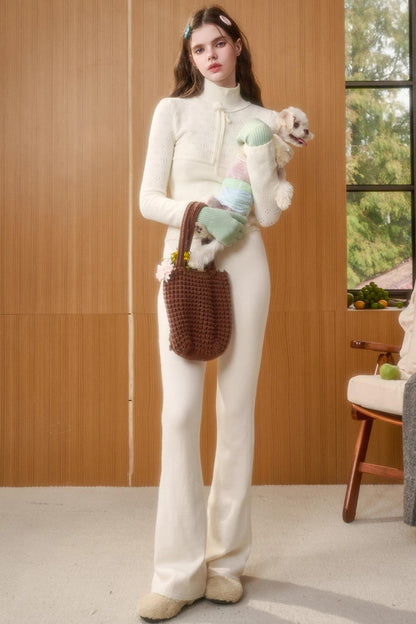 Soft Gemstone Wool Pants Set-Up