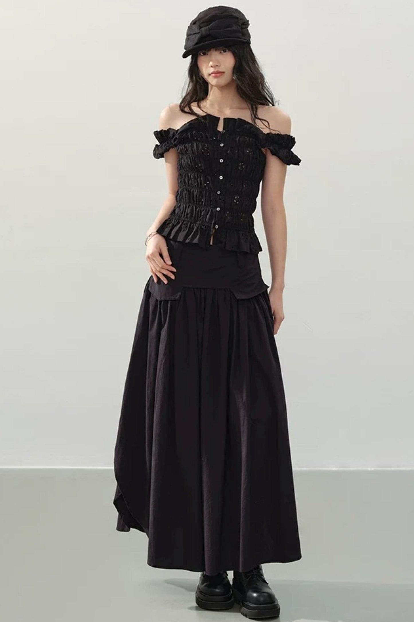 Dark Night Ruched Top