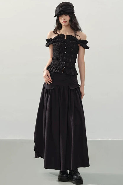 Dark Night Ruched Top