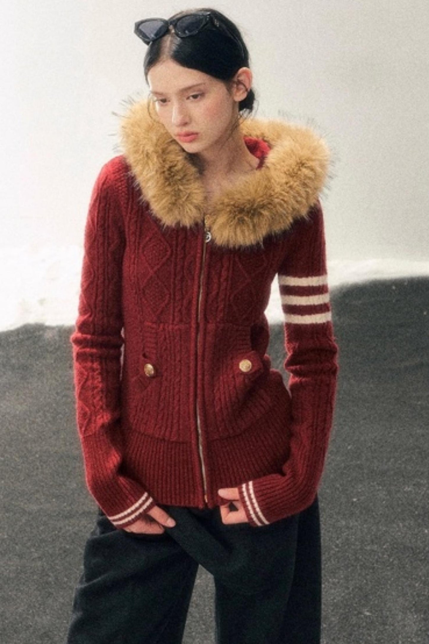 Winter Hooded Knit Sweater