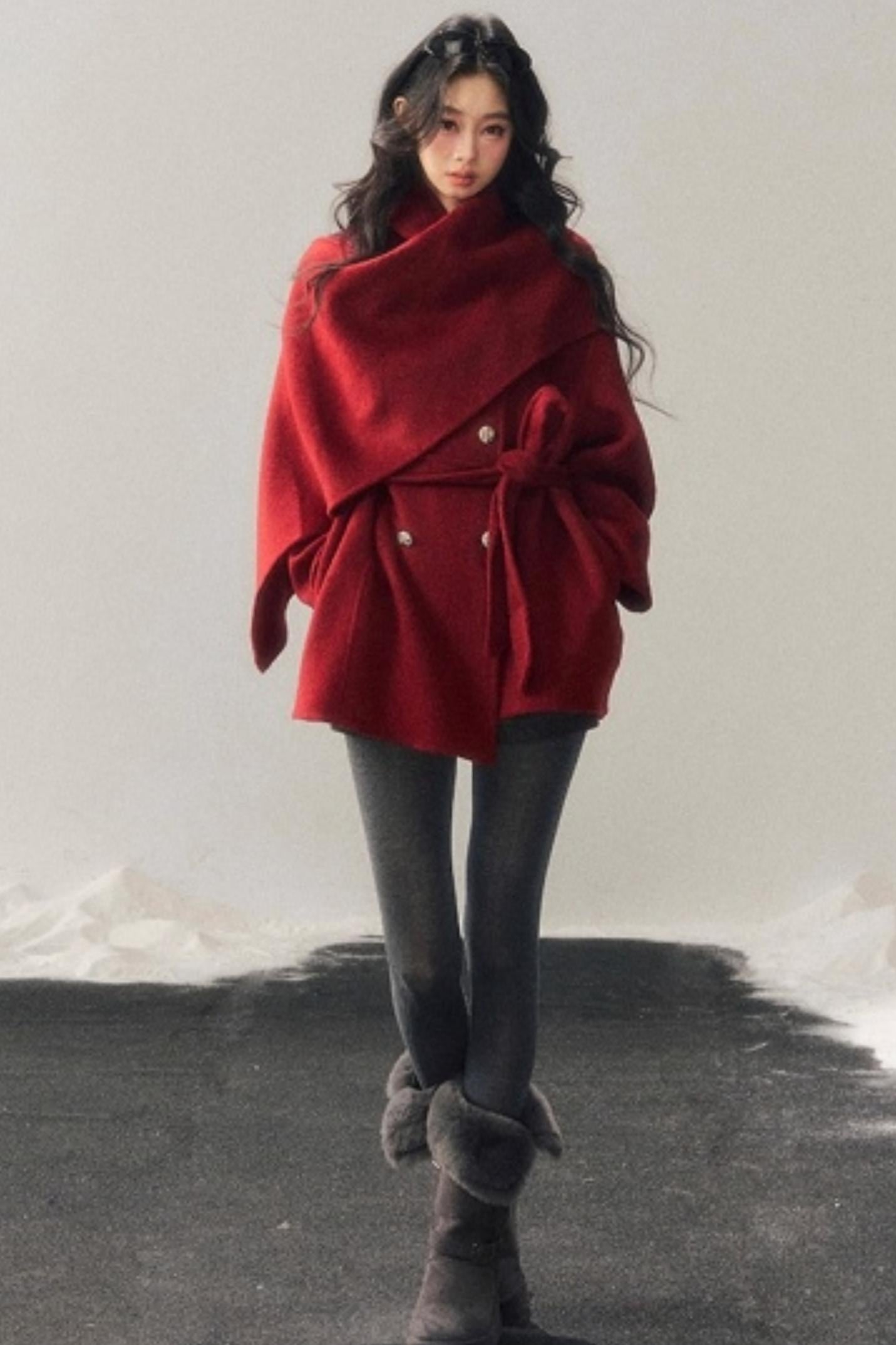 Winter Plaid Wool Coat