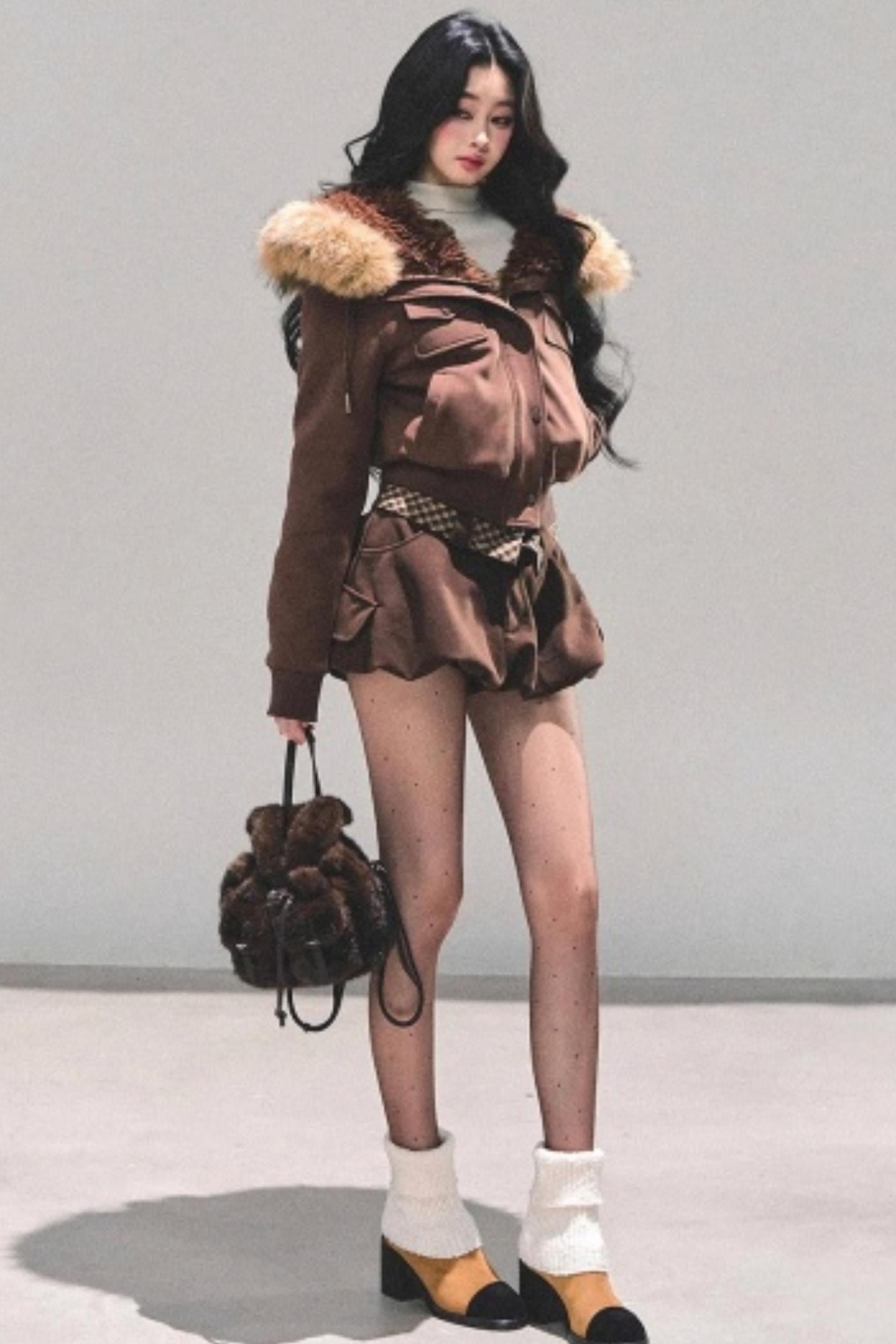 Hooded Faux Fur Winter Coat