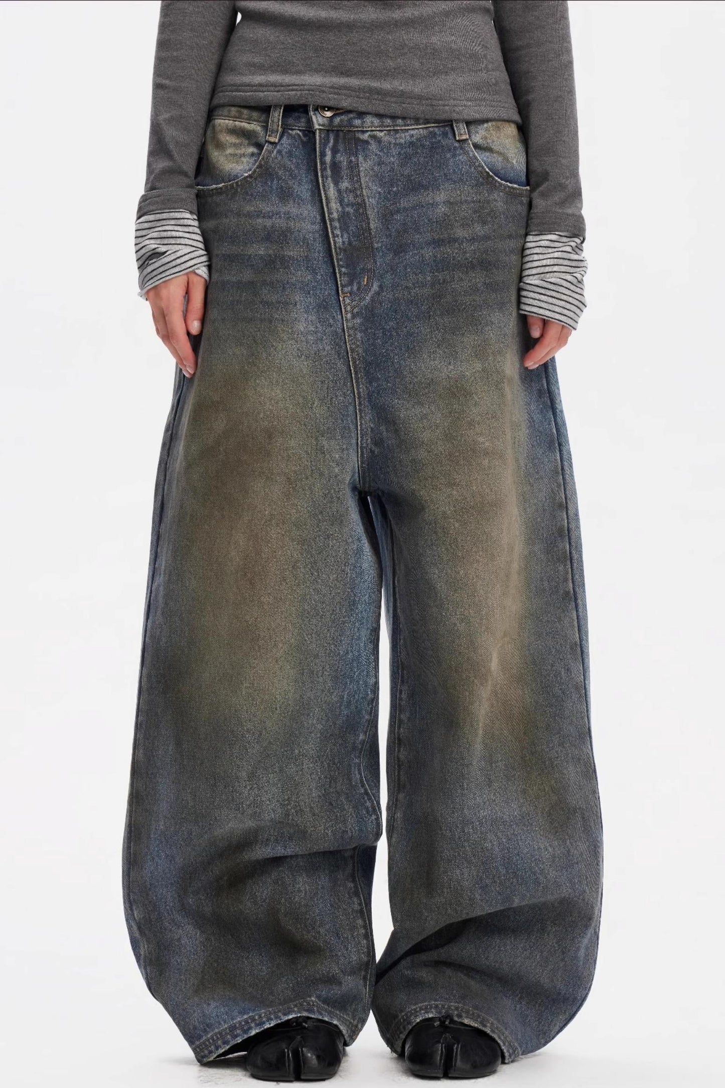 Vintage Yellow Distressed Jeans