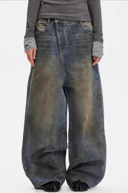 Vintage Yellow Distressed Jeans