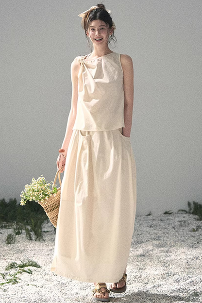 White Pleated Summer Set-Up