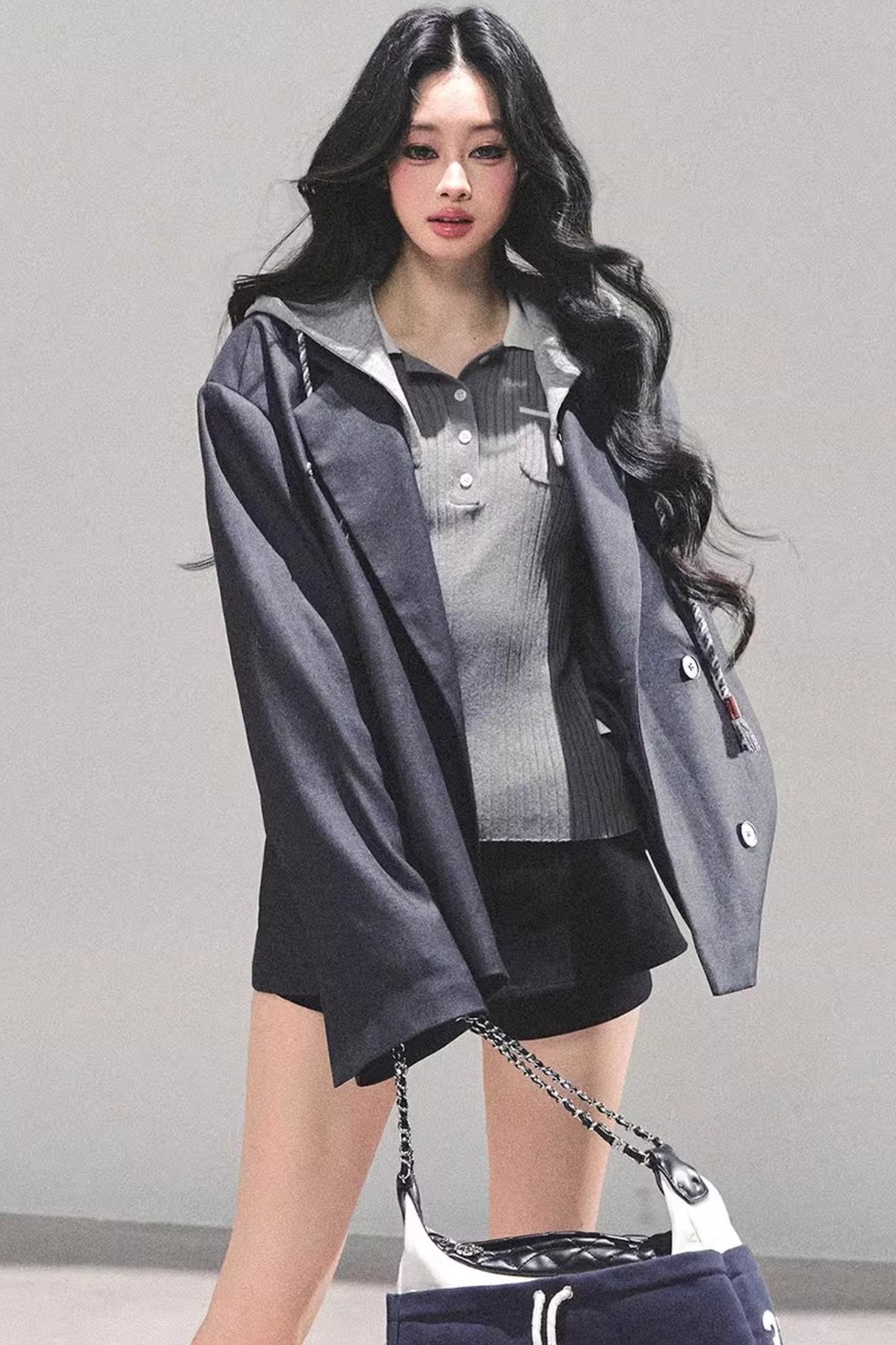 Minimalist Hooded Blazer