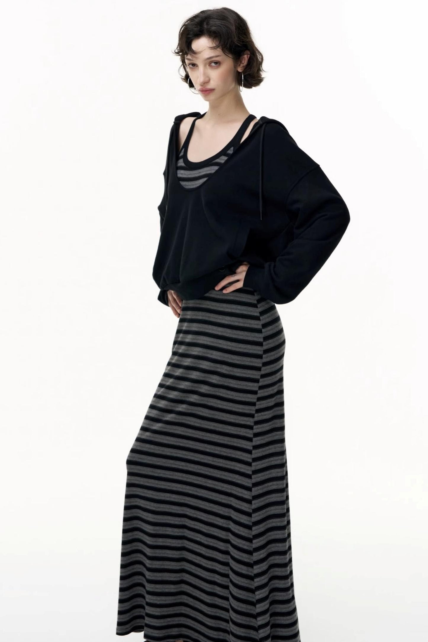 Autumn Striped Camisole Dress