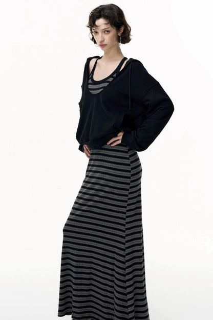 Autumn Striped Camisole Dress