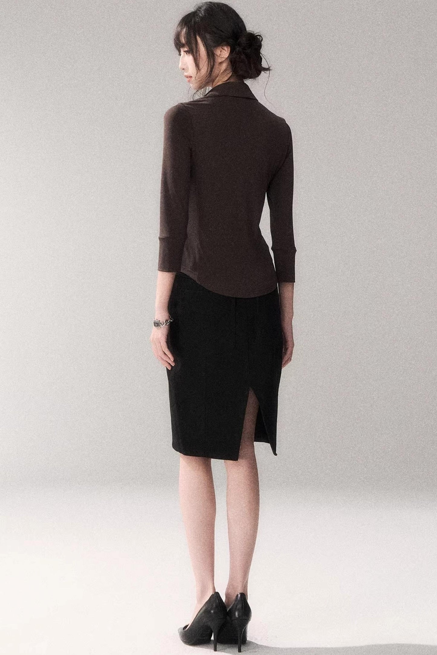 Cotton Washed Midi Skirt