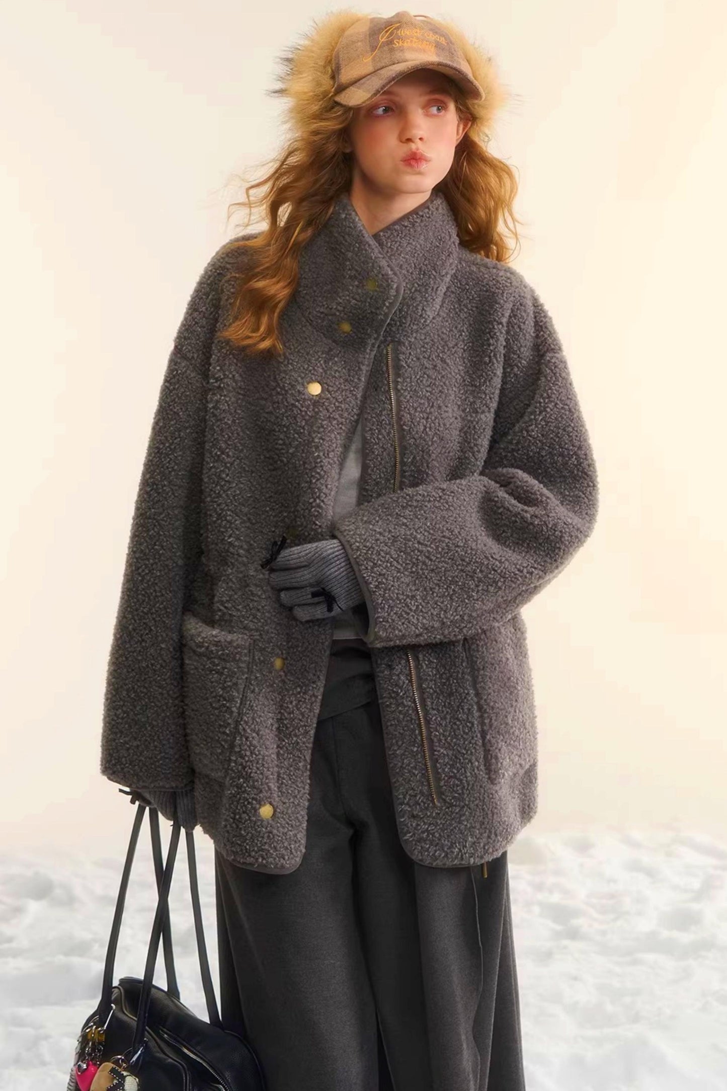 Reversible Lamb Wool Biker Jacket