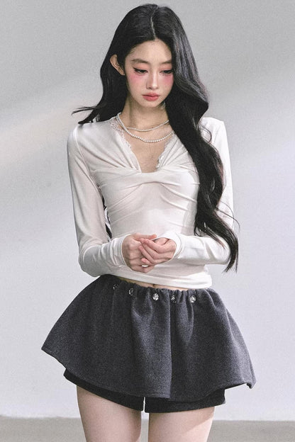 Ancient White Moonlight Lace Top