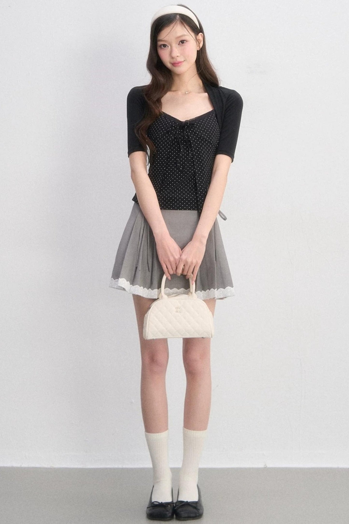 Polka Dot Lace-Up Top
