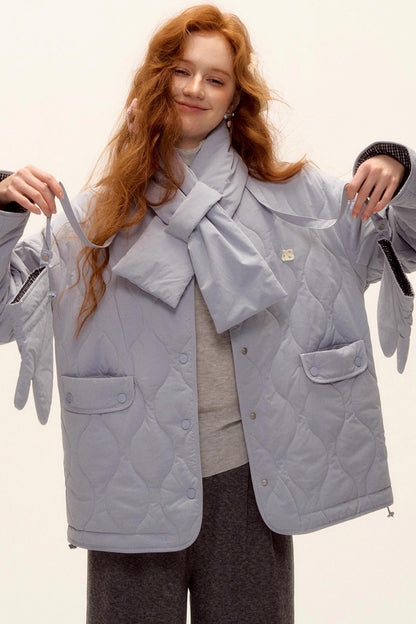 Milk Blue Plaid Cotton Jacket Set