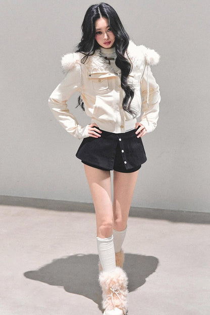 Black Autumn A-Line Shorts