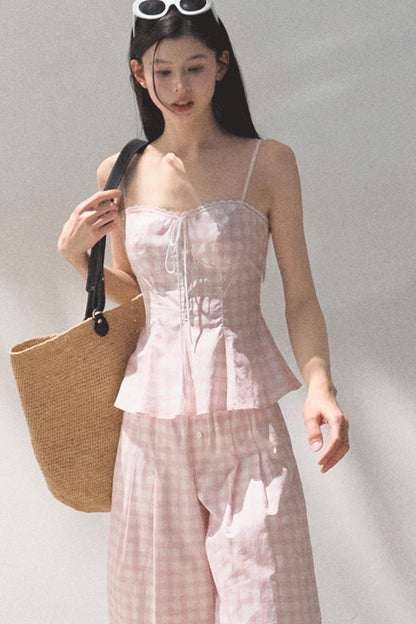 Wide-Leg Tencel Hemp Pants Set-Up